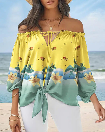 Chic Off Shoulder Printed Top Sophie Laurie