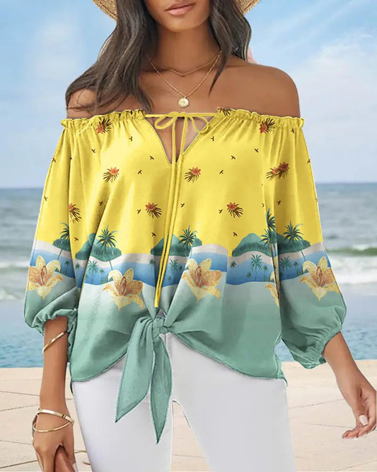 Chic Off Shoulder Printed Top Sophie Laurie