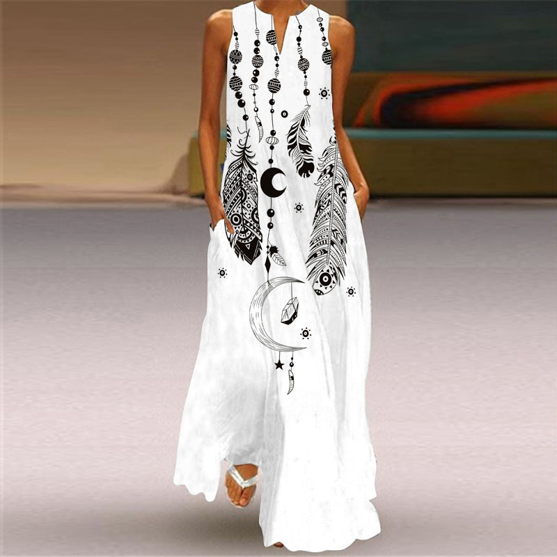 Floral Print Sophie Laurie Sleeveless Maxi Dress