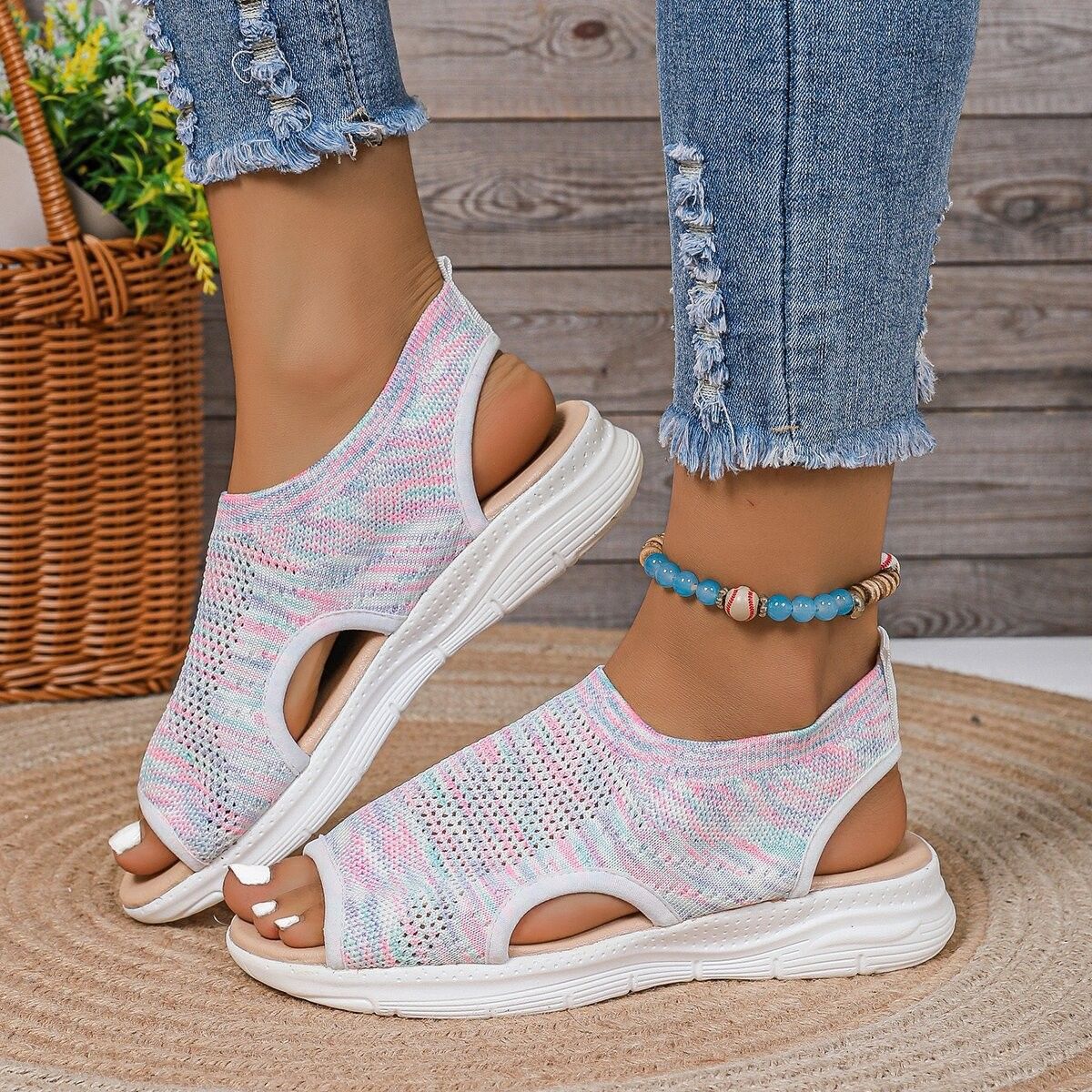 Breathable Flyknit Sandals by Sophie Laurie