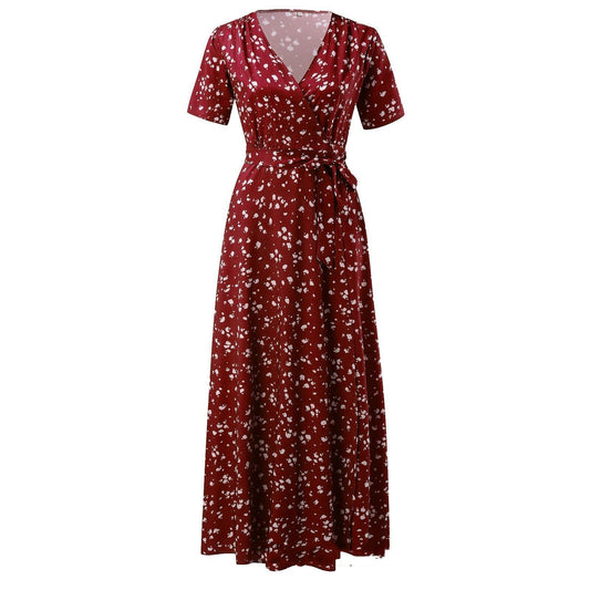 Floral Print Sophie Laurie Short Sleeve Maxi Dress