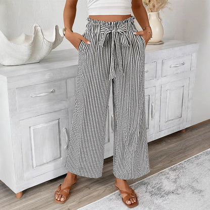 Striped Straight-Leg Pants by Sophie Laurie