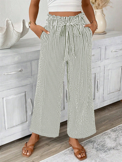 Striped Straight-Leg Pants by Sophie Laurie