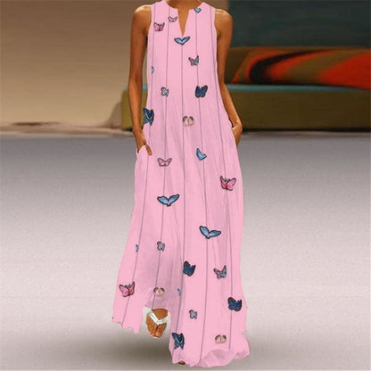 Vibrant V-Neck Swing Dress by Sophie Laurie