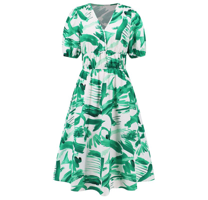 Bohemian Floral V-Neck Dress by Sophie Laurie