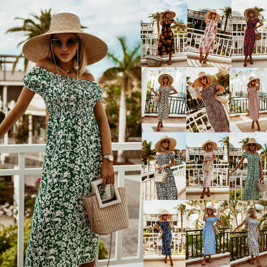 Boho Off Shoulder Sophie Laurie Summer Print Dress