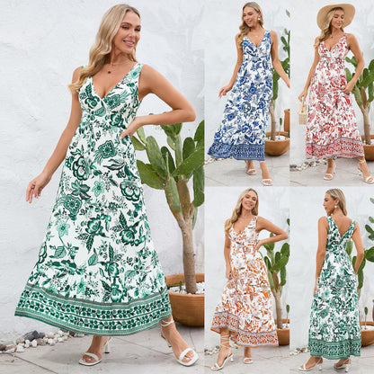 Floral V-Neck Maxi Dress by Sophie Laurie