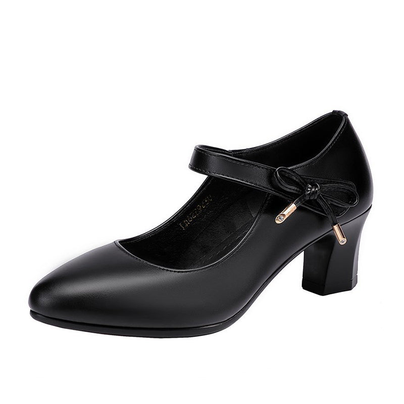 Chic Mid-Heel Buckle Pumps by Sophie Laurie