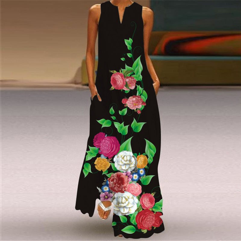 Floral Print Sophie Laurie Sleeveless Maxi Dress