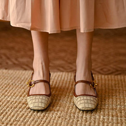 Chic Square Toe Mary Jane Heels by Sophie Laurie