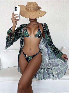Tropical Print Sophie Laurie Bikini Kimono Set