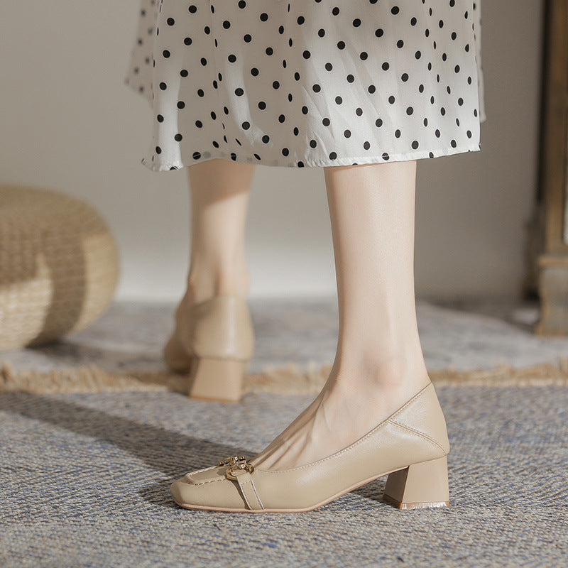 Elegant Square Toe Heels by Sophie Laurie