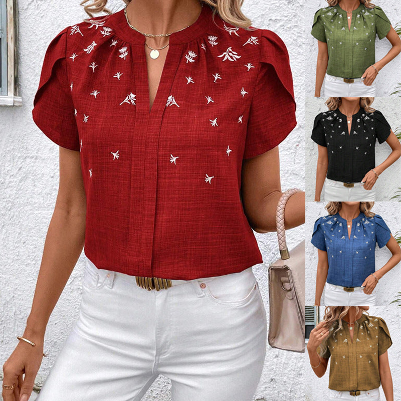 Chic Printed Blouse Sophie Laurie Shoulder Pleat Top