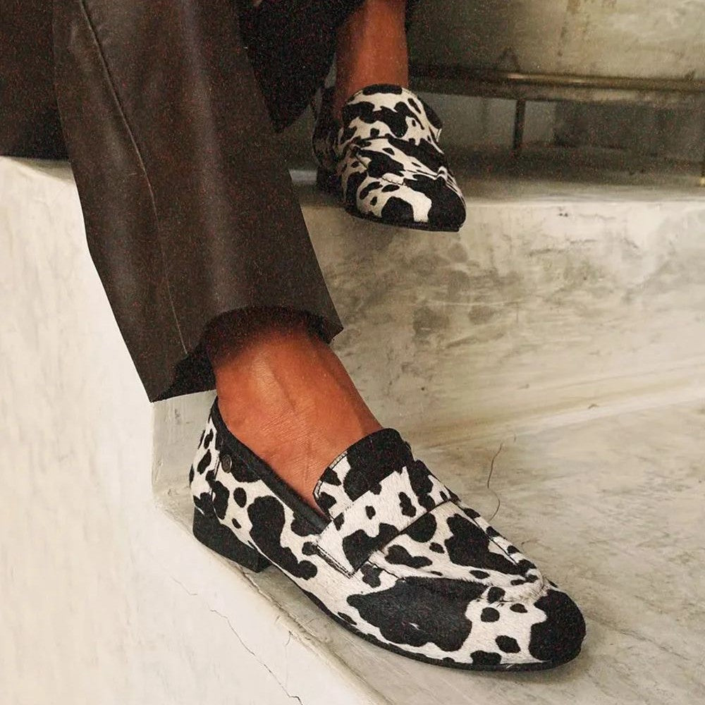 Cowprint Round-Toe Plus Shoes by Sophie Laurie