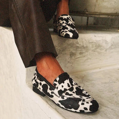 Cowprint Round-Toe Plus Shoes by Sophie Laurie