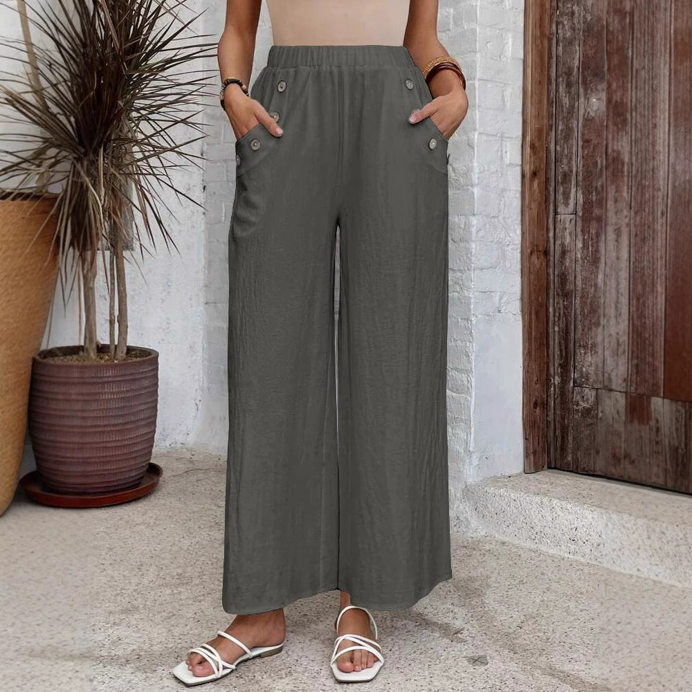 Relaxed High Waist Wide-Leg Pants by Sophie Laurie