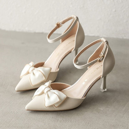 Elegant Bow Stiletto Heels by Sophie Laurie