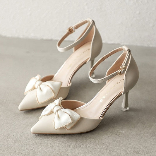 Elegant Bow Stiletto Heels by Sophie Laurie
