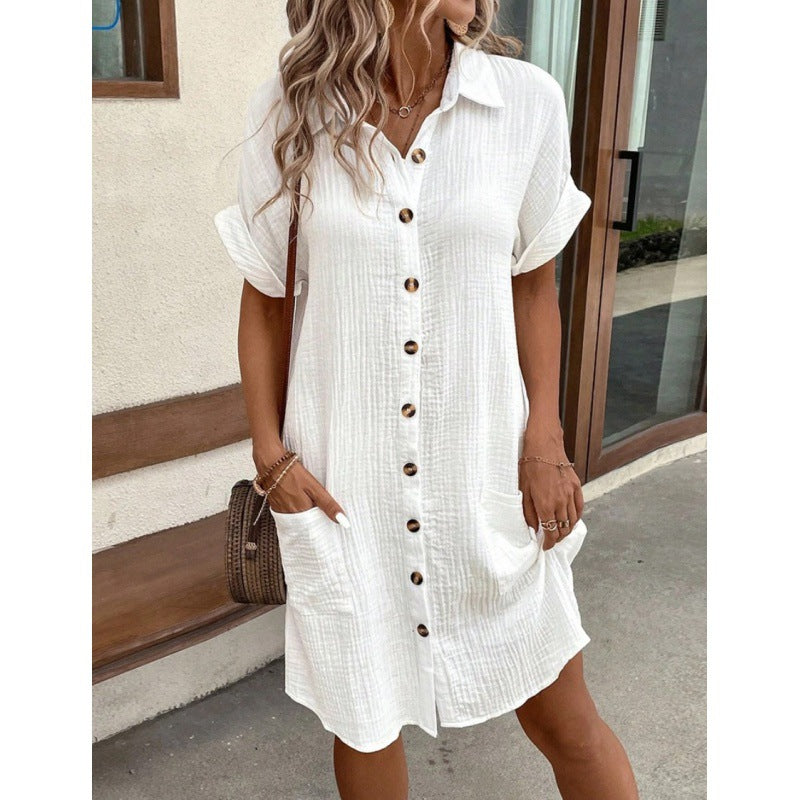 Chic Sophie Laurie Cotton Linen Shirt Dress