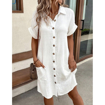 Chic Sophie Laurie Cotton Linen Shirt Dress