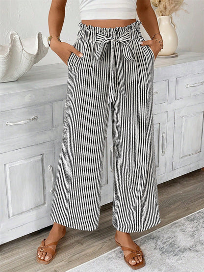 Striped Straight-Leg Pants by Sophie Laurie