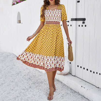 Boho Printed Sophie Laurie Summer Midi Dress