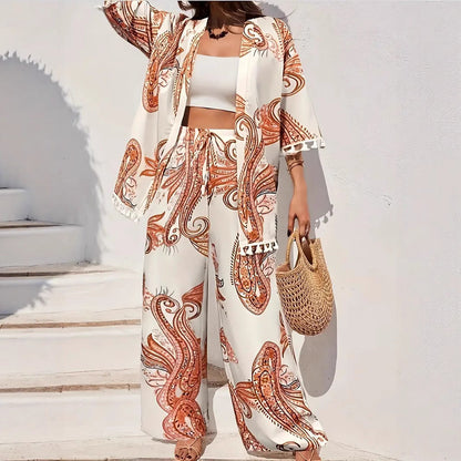 Chic Printed Sophie Laurie Cardigan Pants Set