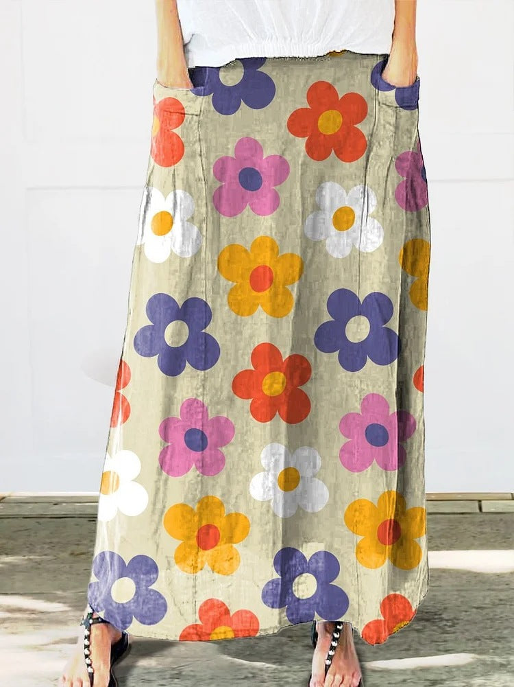 Retro Floral Sophie Laurie Everyday Pocket Skirt