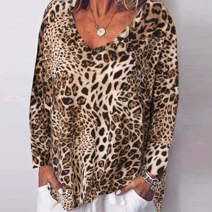 Leopard Print V-Neck Top by Sophie Laurie