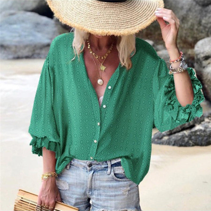 Chic Dot Button Down Blouse by Sophie Laurie