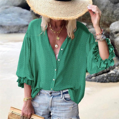 Chic Dot Button Down Blouse by Sophie Laurie