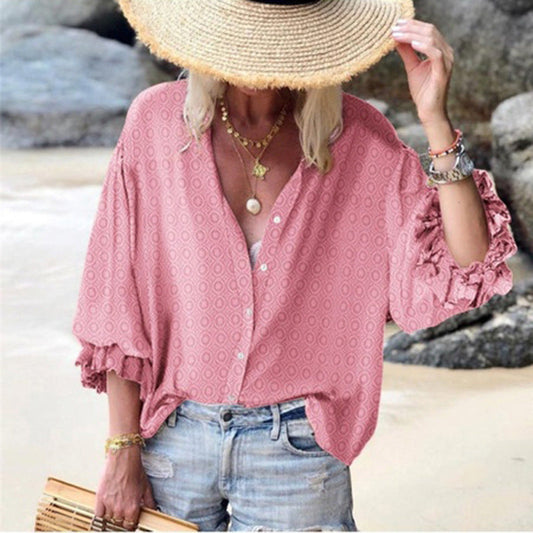 Chic Dot Button Down Blouse by Sophie Laurie