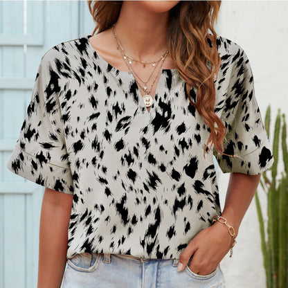 Printed V-Neck Everyday Top by Sophie Laurie