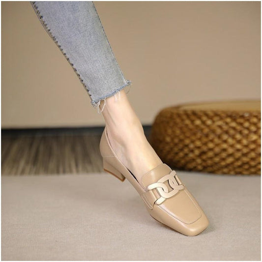 Elegant Sophie Laurie Chunky Heel Loafer Pumps