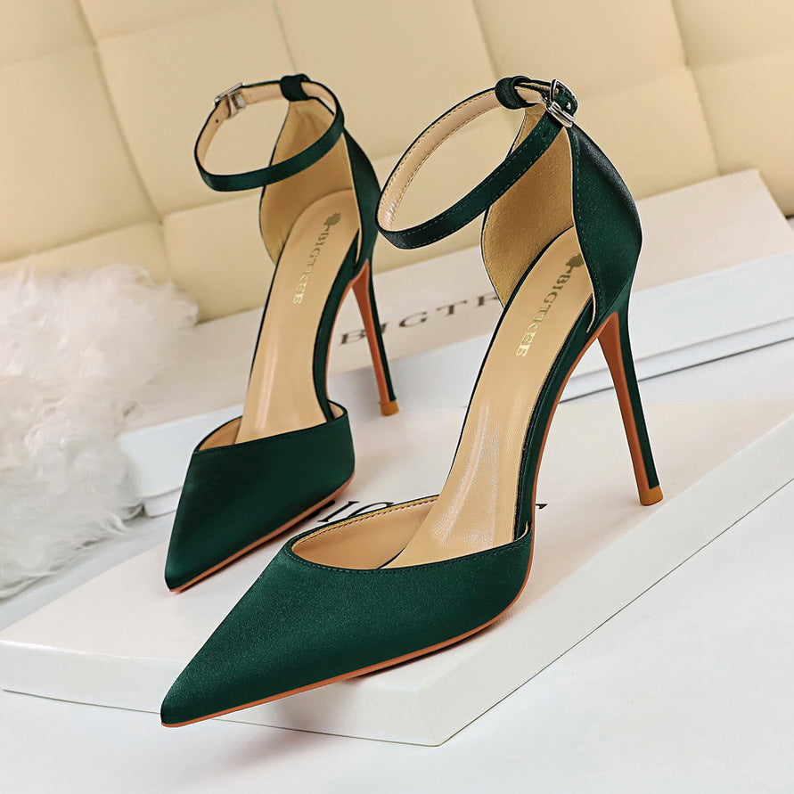 Elegant Silk Pointed Heels by Sophie Laurie