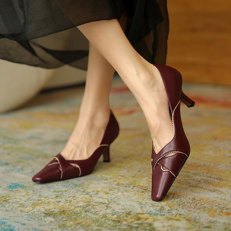 Elegant Leather Heels by Sophie Laurie