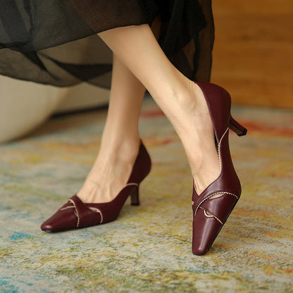 Elegant Leather Heels by Sophie Laurie