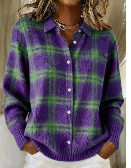 Cozy Stripe Cardigan Blouse by Sophie Laurie