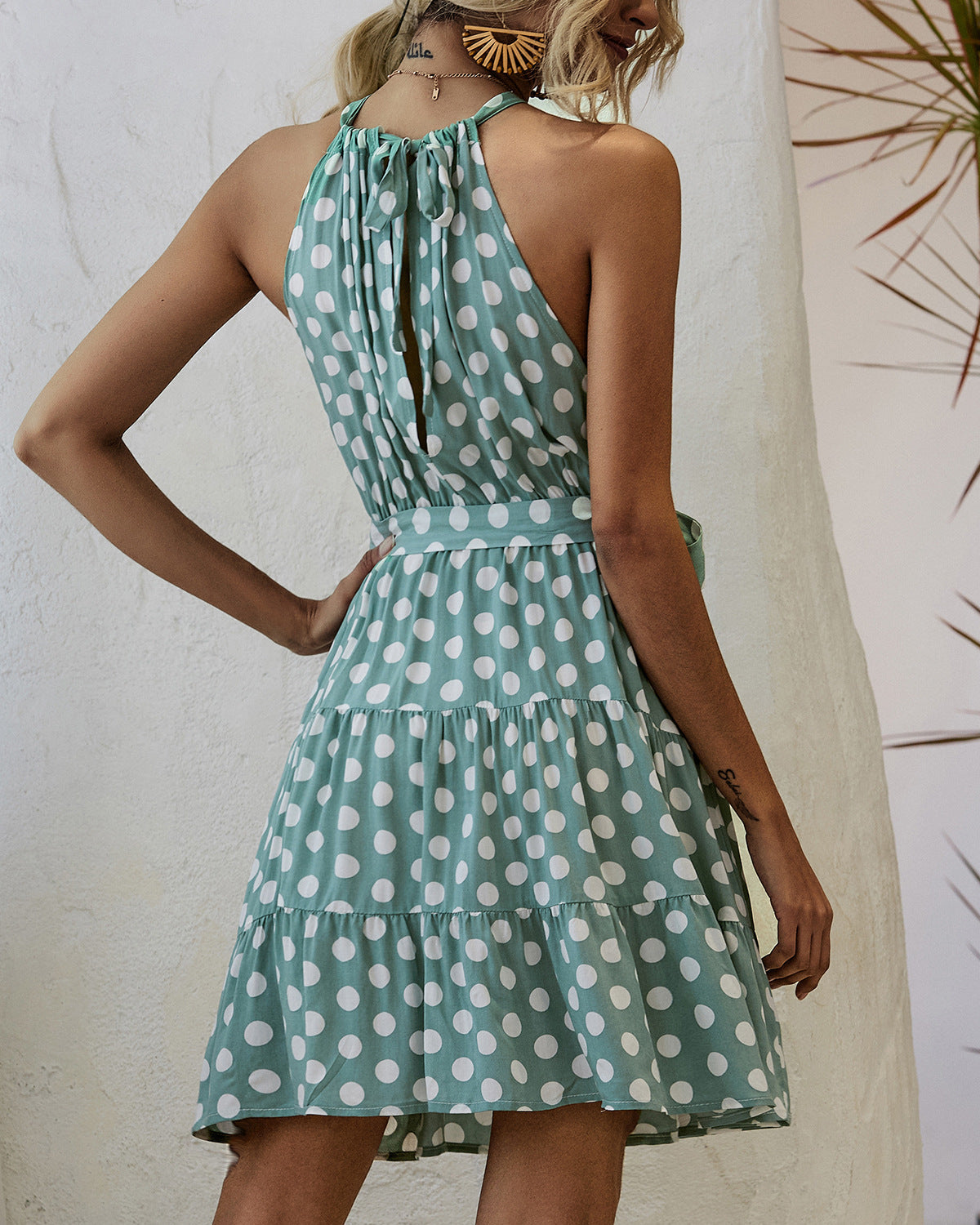 Chic Polka Dot Halter Dress by Sophie Laurie