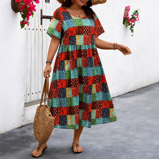 Vibrant Patchwork Sophie Laurie Summer Maxi Dress