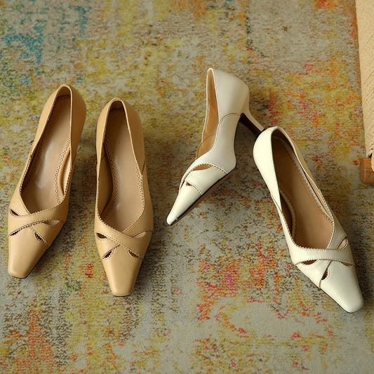 Elegant Leather Heels by Sophie Laurie