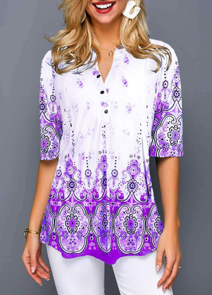 Boho Print Sophie Laurie Comfortable Everyday Shirt