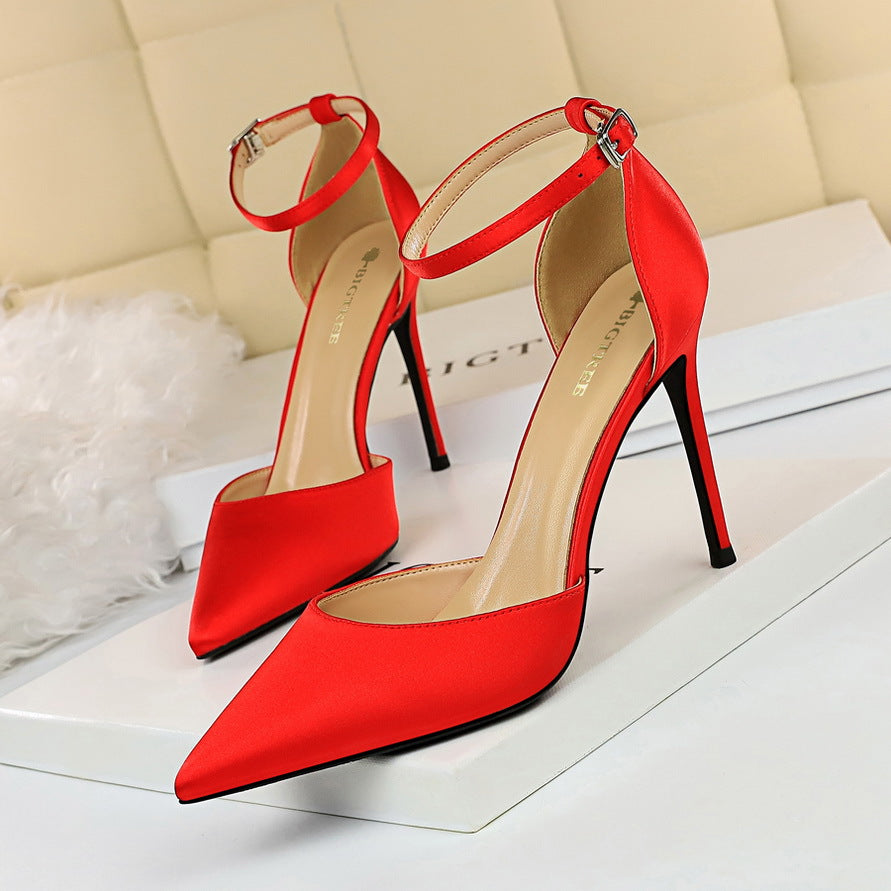Elegant Silk Pointed Heels by Sophie Laurie