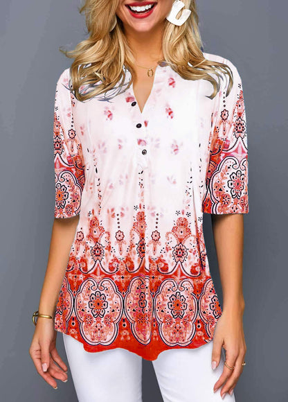 Boho Print Sophie Laurie Comfortable Everyday Shirt