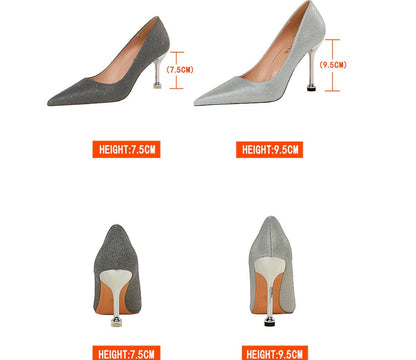 Sparkling Pointed Toe Heels by Sophie Laurie