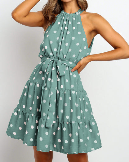 Chic Polka Dot Halter Dress by Sophie Laurie