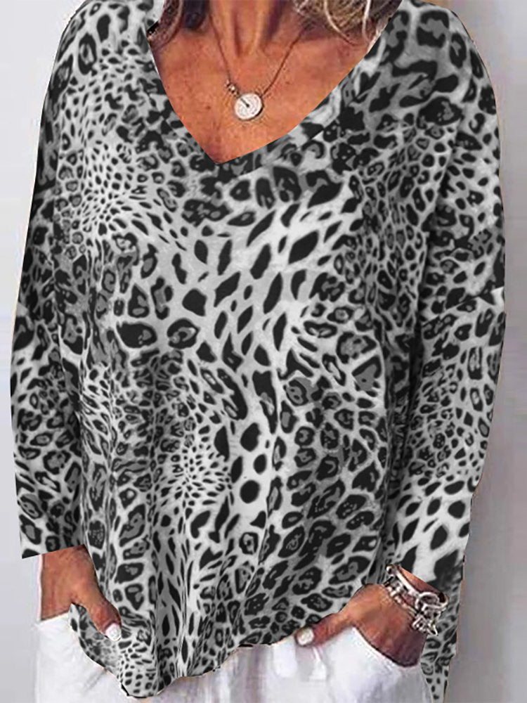 Leopard Print V-Neck Top by Sophie Laurie