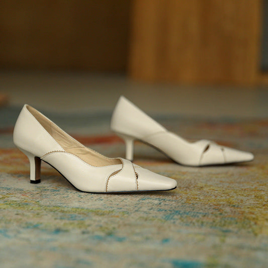 Elegant Leather Heels by Sophie Laurie
