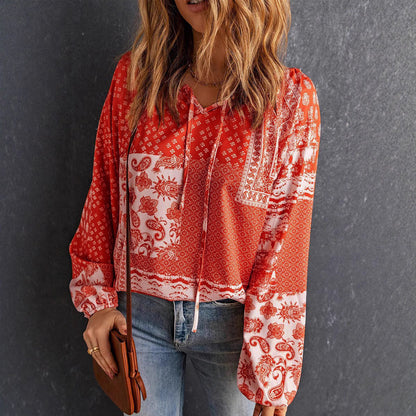 Boho Print Sophie Laurie Long Sleeve Blouse