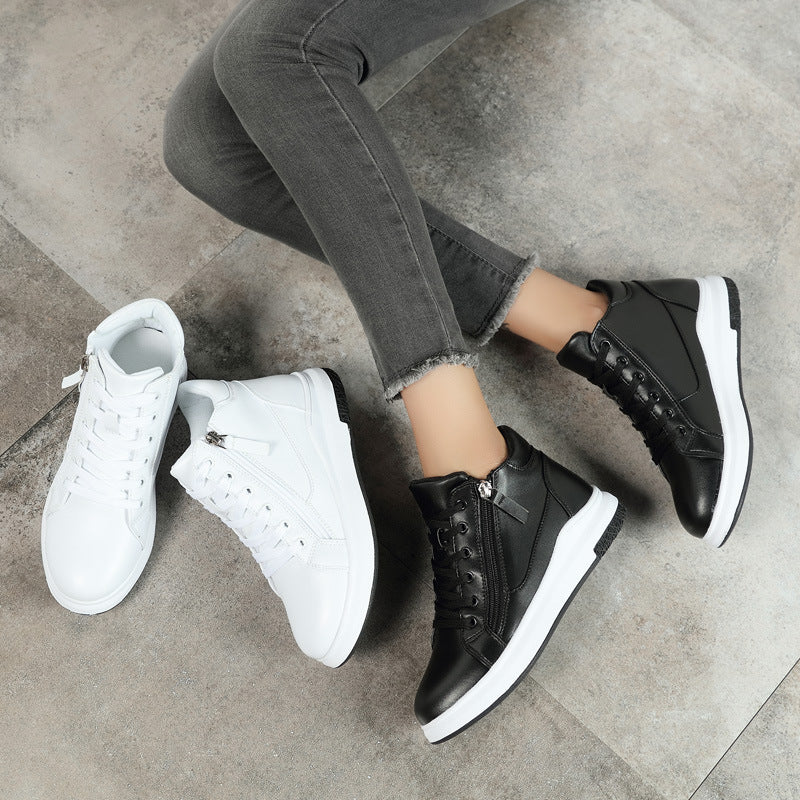 Sleek Leather Sneakers Sophie Laurie Board Shoes